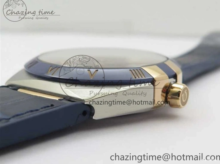 0409 Chic Constellation 131.33.41.21.03.001 SS RG TW Best Edition Blue Dial On Gummy Strap A 7872